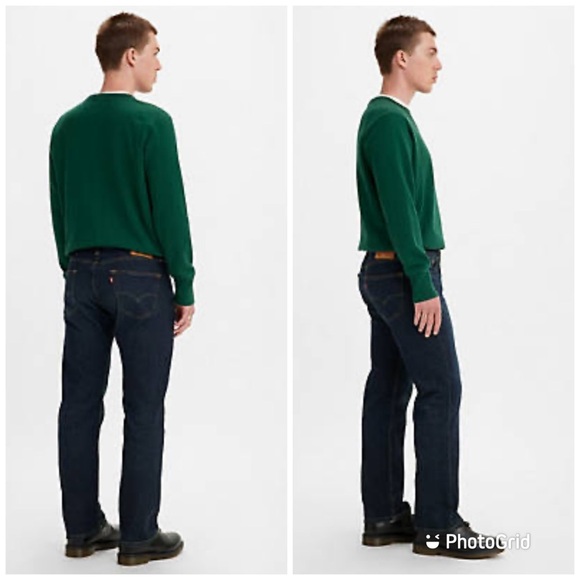 Levi 505 Regular Fit Classic Straight Leg Denim Jeans - Picture 2 of 16